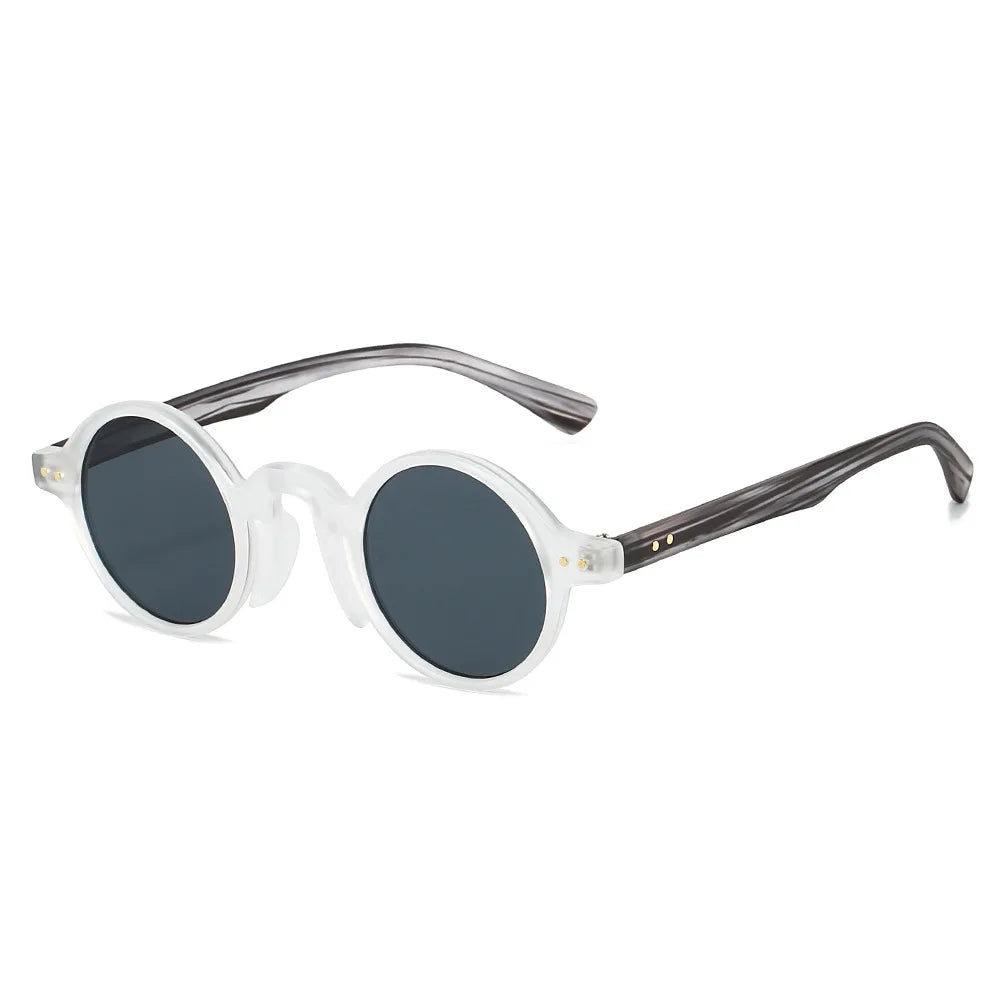 JNPCXI New Retro Fashion Small Frame Round Women Sunglasses Luxury Rivet Casual Men Sun Glasses UV400