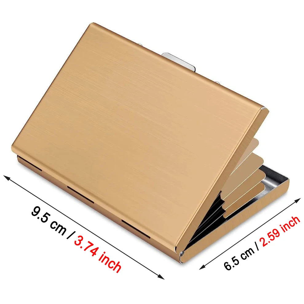 Color Slim AntiRFID Metal Wallet Men Minimalist Credit Card Holder Aluminum Case