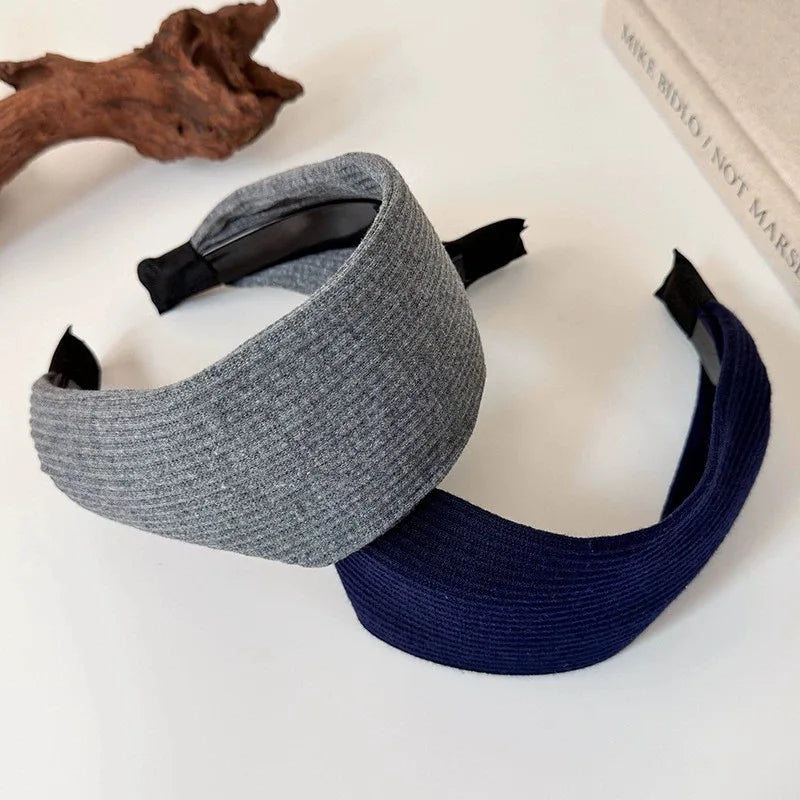 Retro Knitted Widened Headband for Women Elegant Simplicity All-Match Going Out Hairband Fashion Hair Accessories