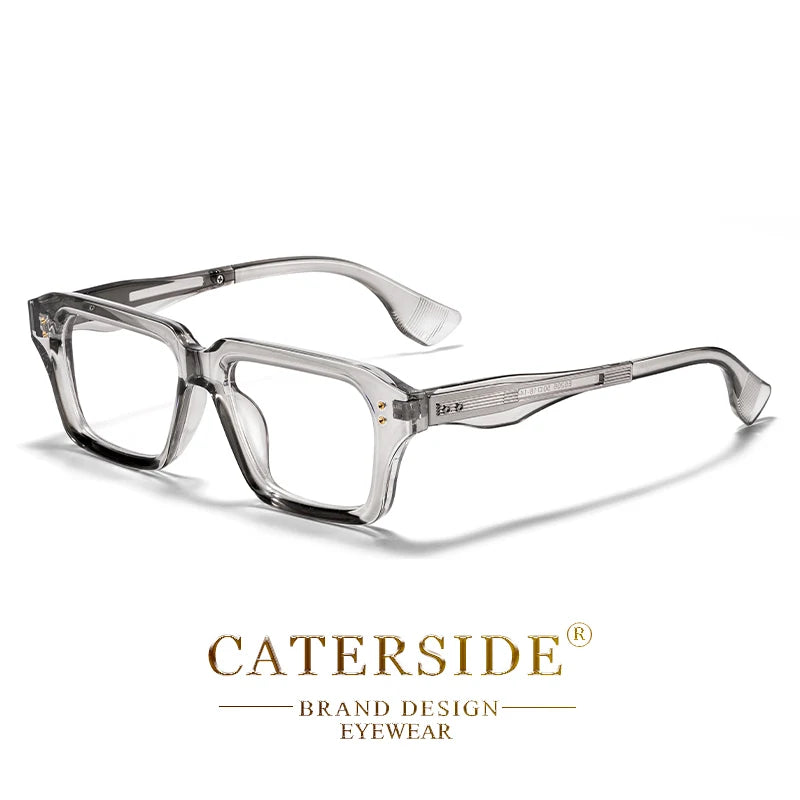 CATERSIDE Fashion Men's Optical Eyeglass Frame Brand Unique Temple Design Luxurious Women's Anti Blue Light Reading Glasses