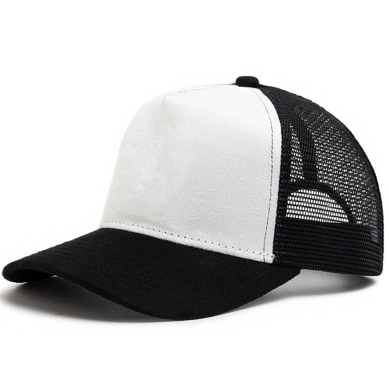 New Summer Suede Trucker Hat Men Mesh Baseball Cap For Visor Sun Fashion Casual Women Snapback Hip Hop Caps Unisex Adjustable