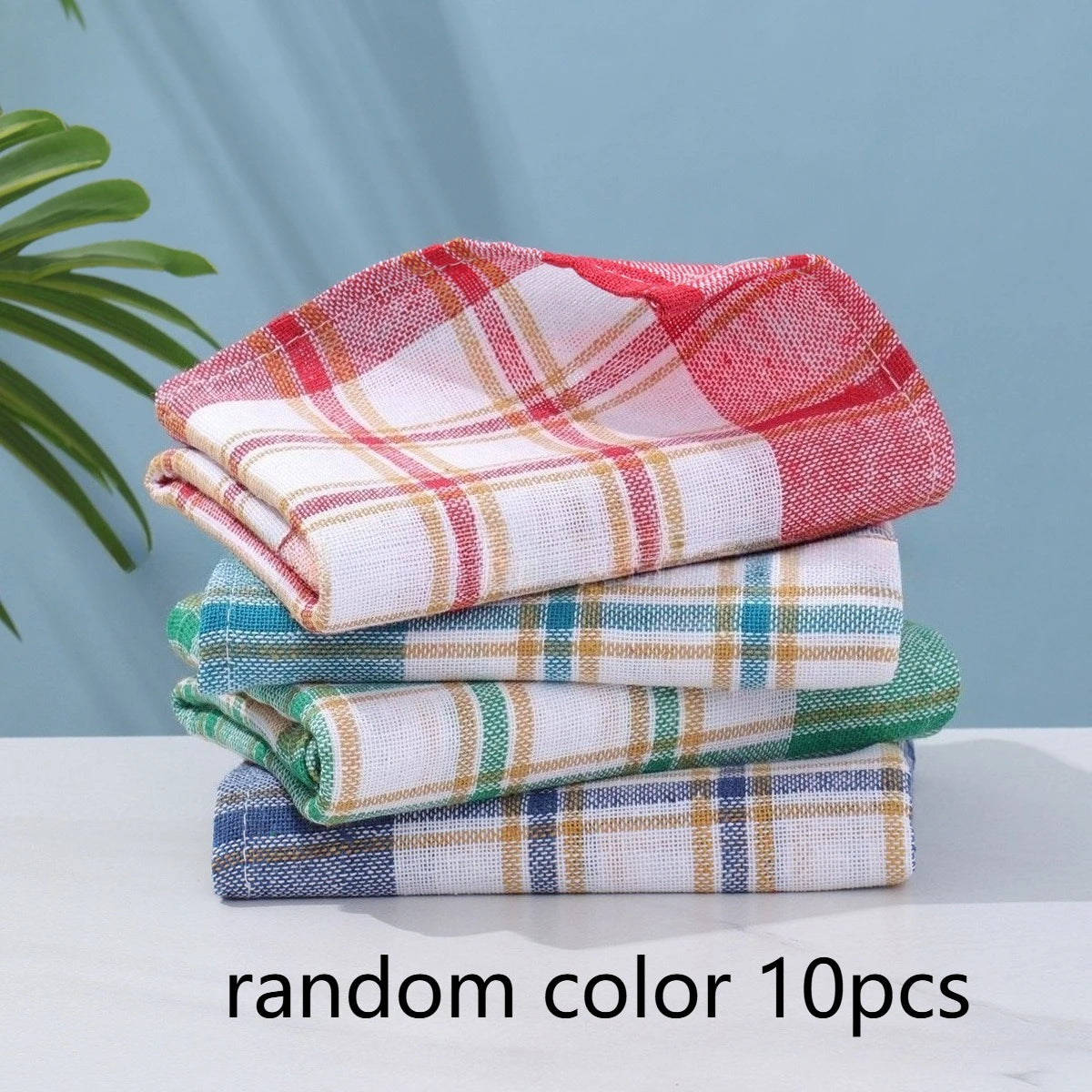 2/5/10pcs Kitchen Cleaning Cloths - Reusable Multi-Purpose Dish Towels, Tea Towels & Grid Cleaning Rags (Random Color)