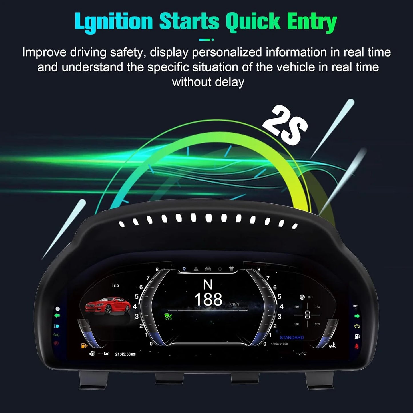 12.3-inch cluster digital instrument panel suitable For BMW 5 Series F10 F11 F18 F01 F02 F03 F06 X3 X4 X5 X6 speedometer