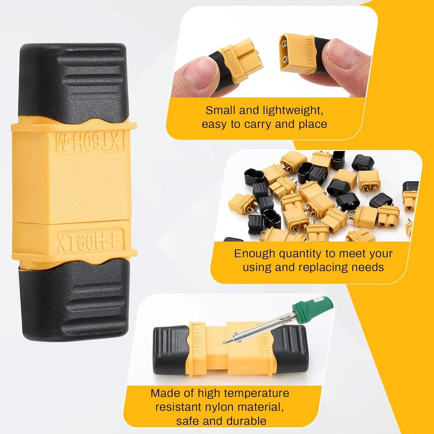 20 Pair XT60/XT60H Connectors (XT60 Upgrade) Male Female Bullet Connectors Plugs for RC Parts Lipo Battery