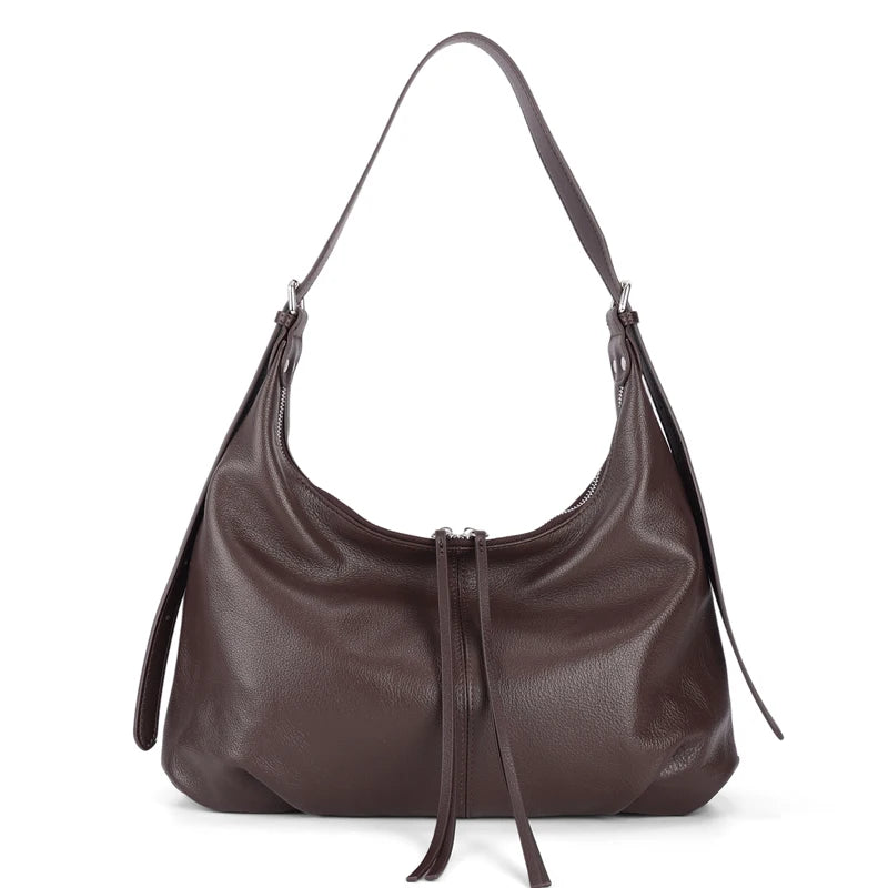 New Spring Ladies Large Capacity Genuine Cowhide Leather Underarm Bags Women's fashion Luxury Designer Shoulder Crossbody Bag