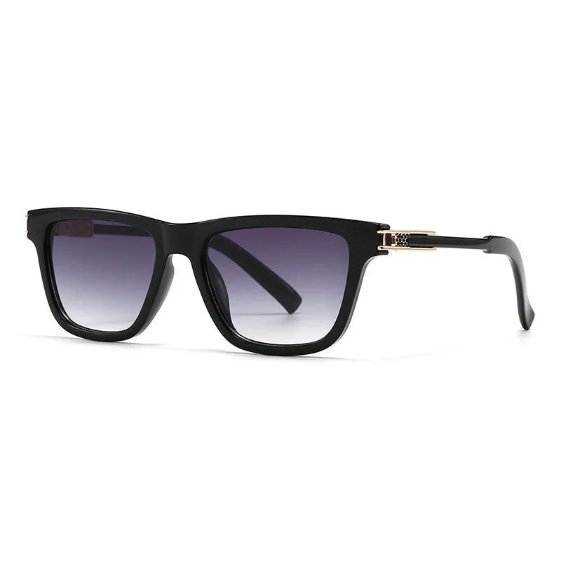 JNPCXI New Square Men Luxury Sunglasses Fashion Gray Gradient Women Shades UV400 Clear Lens Frame