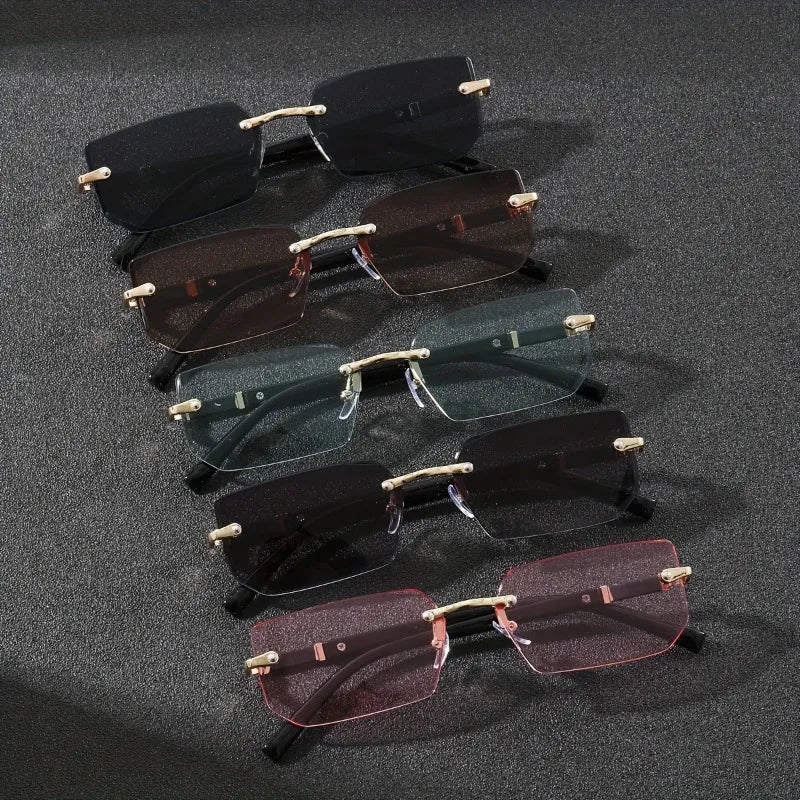 1 Pair of Fashionable Square Frameless Glasses for Both Men and Women Casual Daily Wear Simple Party Photography