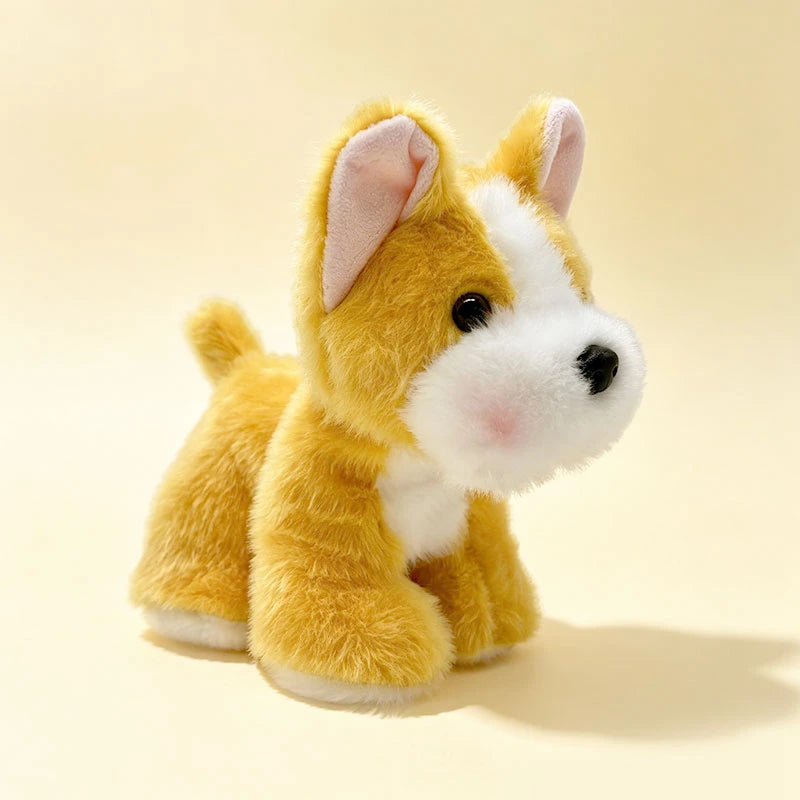Cute Birthday Gift Pet Dog Plush Toys Cute Fluffy Corgi Schnauzer Shiba Inu Poodle Bulldog Hunting Dog Doll Office Desktop Decor
