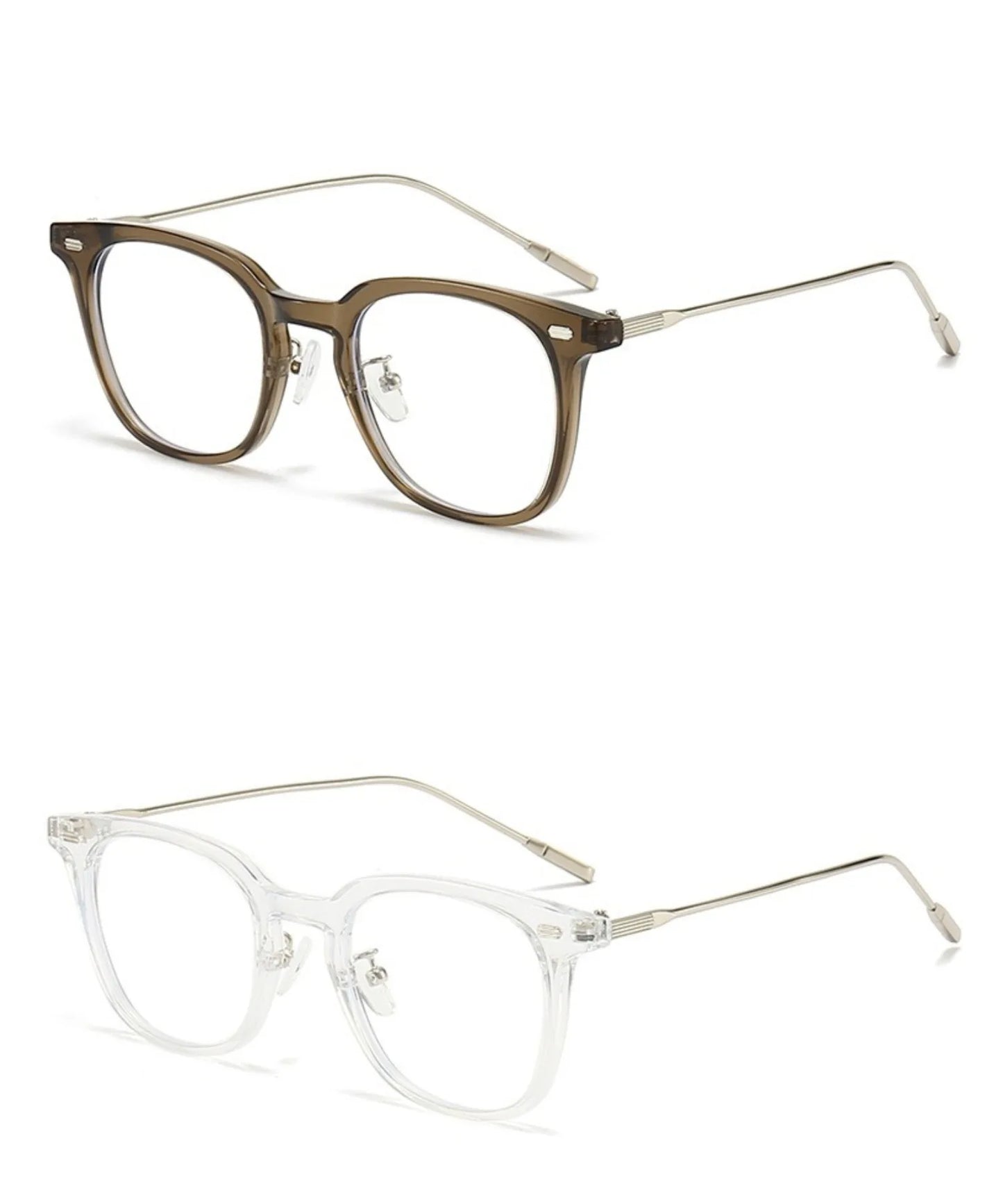 Korean Fashion Glasses Brown Anti Blue Light Glasses Women's Clear Anti Radiation Filter Glasses