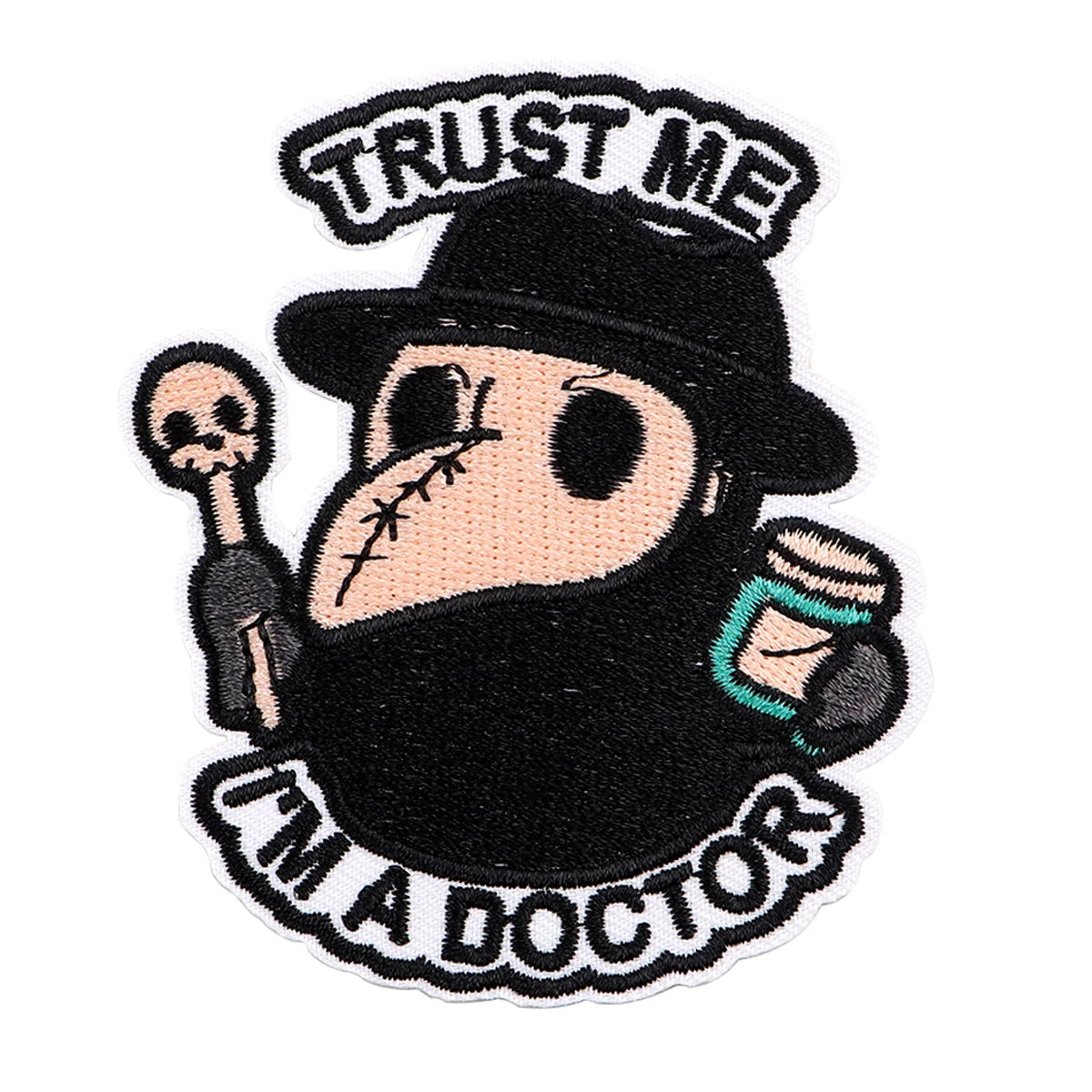 TRUST ME I'M DOCTOR Embroidery Patch Crow Iron On Patches For Clothing Thermoadhesive Patches On Clothes DIY Sew Badges
