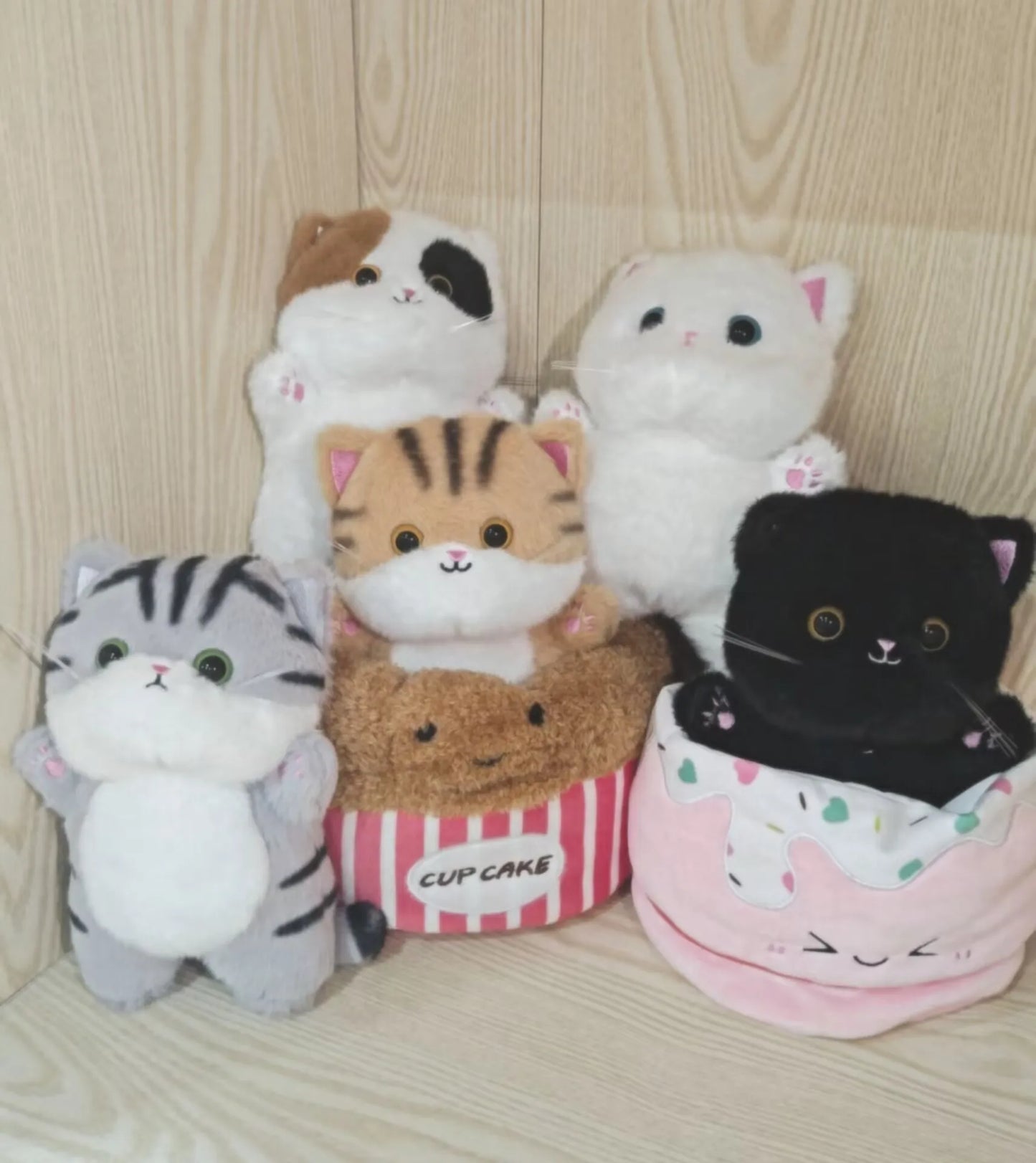 Kawaii Cat Plush Doll Toy Kitten's den Cartoon Ragdoll Cat Lucky Cat Siamese Cat Kitten  Stuffed Soft Animal Doll Gifts