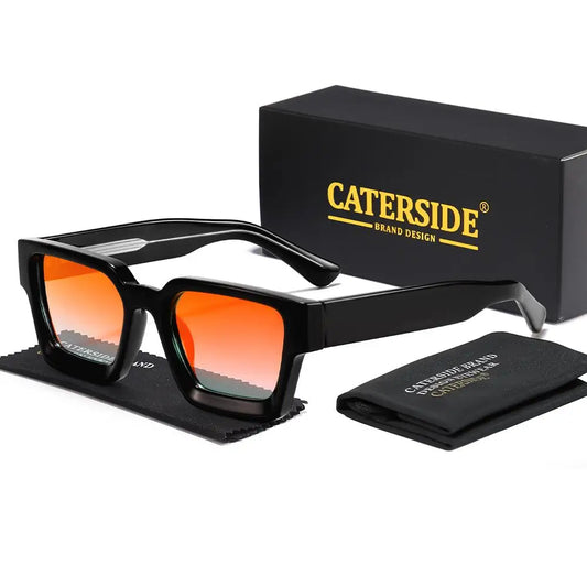 CATERSIDE New Men's Thick Frame Sunglasses Square Frame Gradient Suneyewear Women's Luxury Gift Outdoor Travel Eyewear UV400
