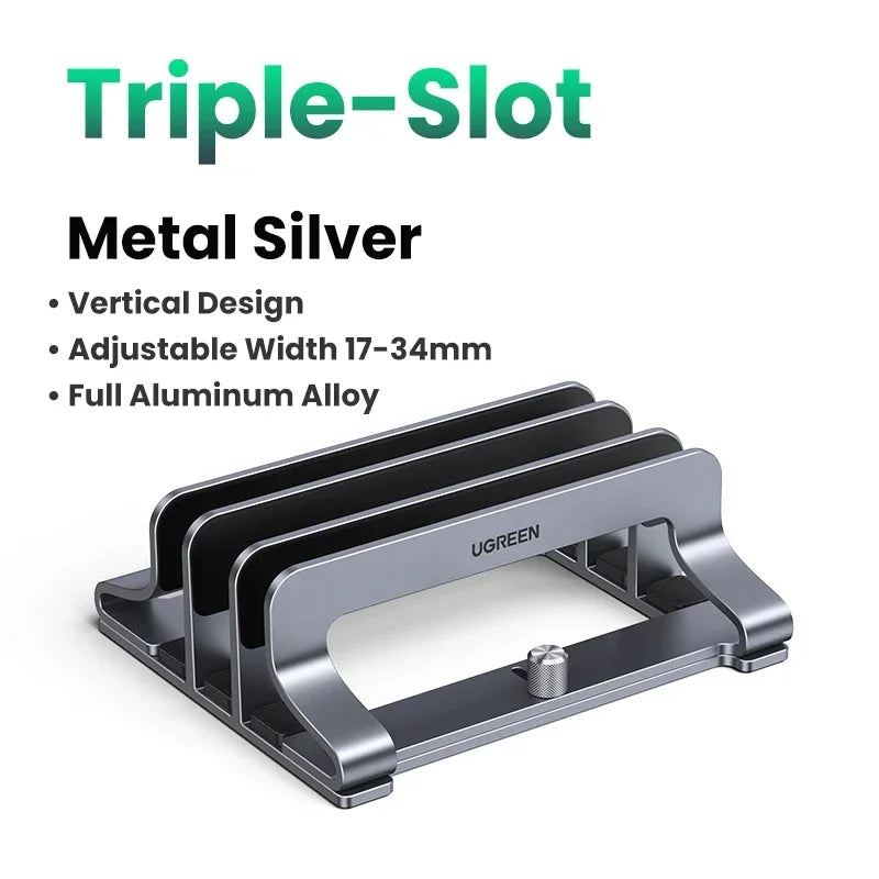Vertical Laptop Stand MacBook Pro Aluminum Portable Notebook Tablet Phone Stand