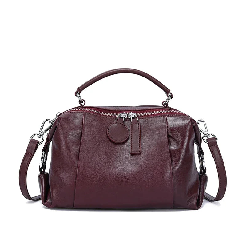 Women's Genuine Leather Handbag High Quality Bag Shoulder Bag Fashion Soft Cow Leather Handbag Lady Shoulder Bag Luxury New