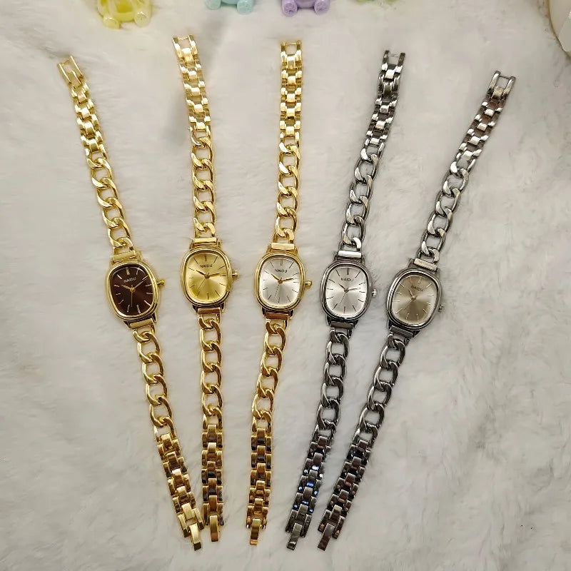 Fashion Women Oval Dial Quartz Watch Luxury Bracelet Wristwatch Famous Brand Watch Wholesale Montre Femme Gifts Dropshipping