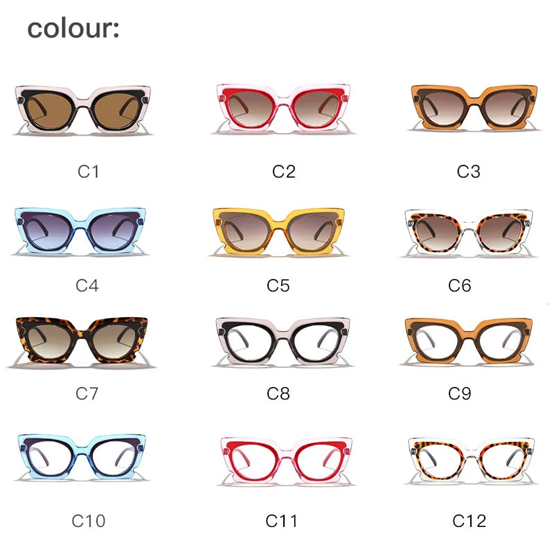 JNPCXI Vintage Cat Eye Sunglasses Woman Brand Designer Retro Square Sun Glasses Female Eyewear Fashion Driving Shades