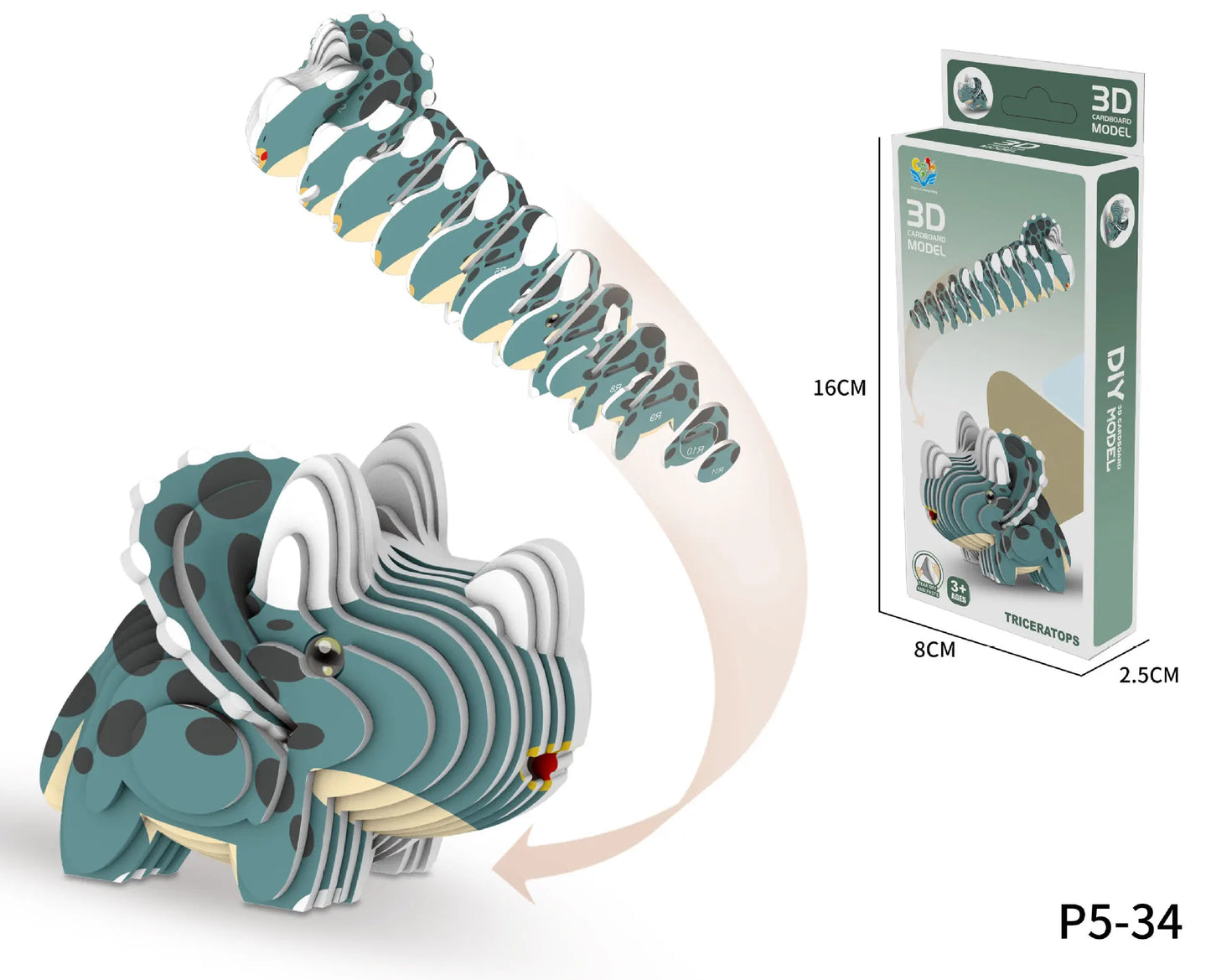 3D Animal Puzzle for Kids - DIY Dinosaur Ocean Safari Paper Crafts, Educational toy for Preschool Learning Activities
