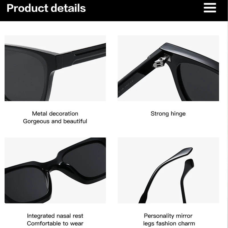 JNPCXI New Square Double Color Sunglasses Women Fashion Shades UV400 Men Trending Sun Glasses