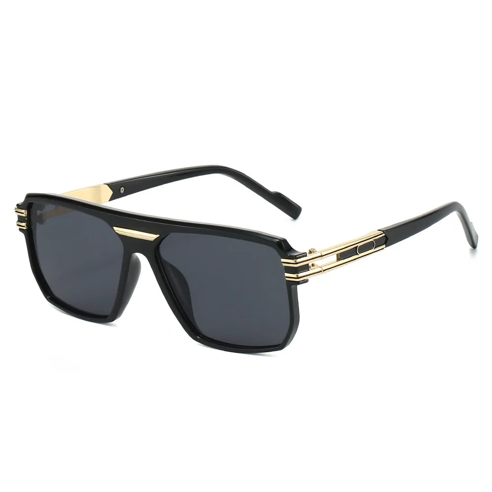 JNPCXI New Large Square Sunglasses Men Brand Designer Gray Decoration Punk Strong Luxury Sun Shades UV400
