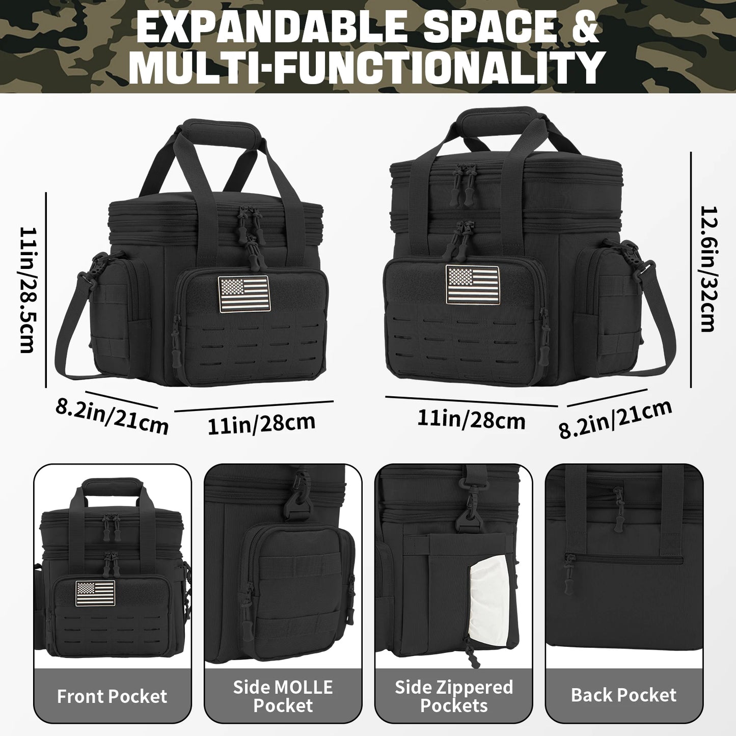 18L Tactical Lunch Box Insulated Cooler Bag for Men Heavy Duty Leakproof Work