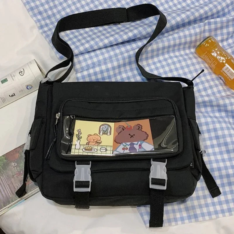 Waterproof Canvas Messenger Bag Women Men Handbags School Student Shoulder Bag Fashion Large Capacity Crossbody Bag Satchels