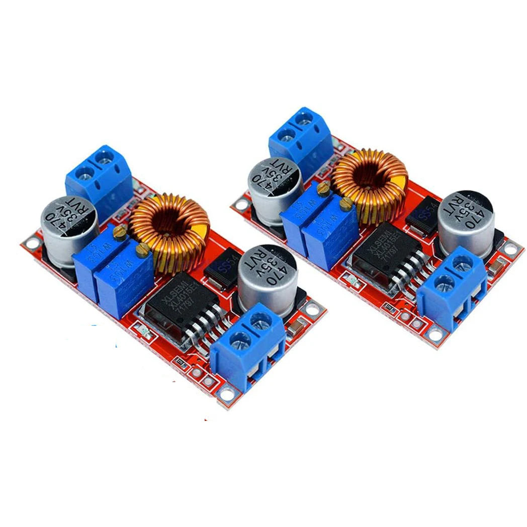 2PCS XL4015 5A DC-DC Converter 4-38V to 1.25-36V Adjustable Step-Down Module with Heat Sink Step-Down Module XL4015 4~38v 96%