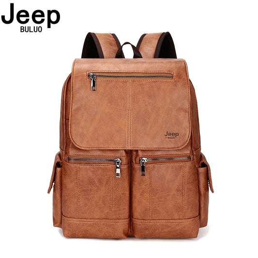 JEEP BULUO Brand Men Teenager College Students 15.6" Laptop Backpacks Travel Bag