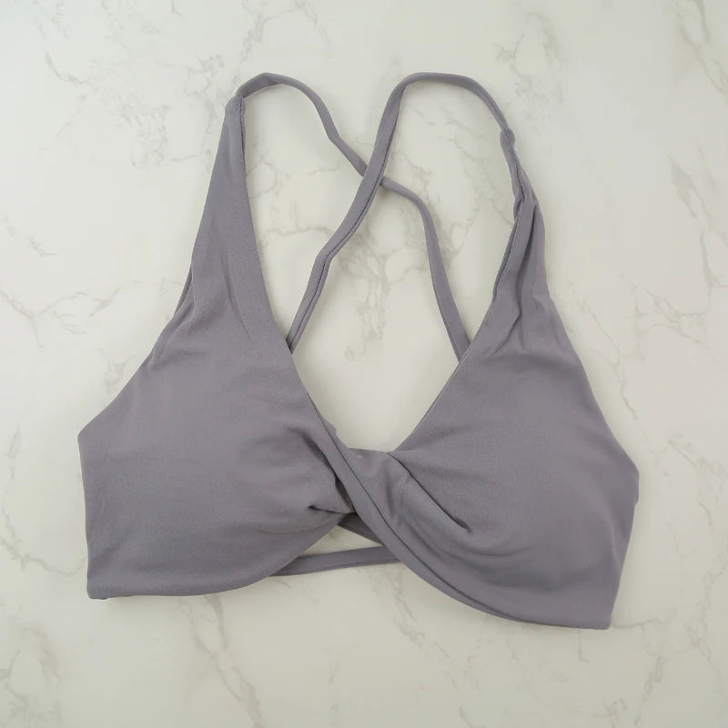 DIAS FIT JOY Women's  Workout Sports Bras Beauty back Cross Padded Low Impact Fitness Bra Yoga Top Cycling Fitness