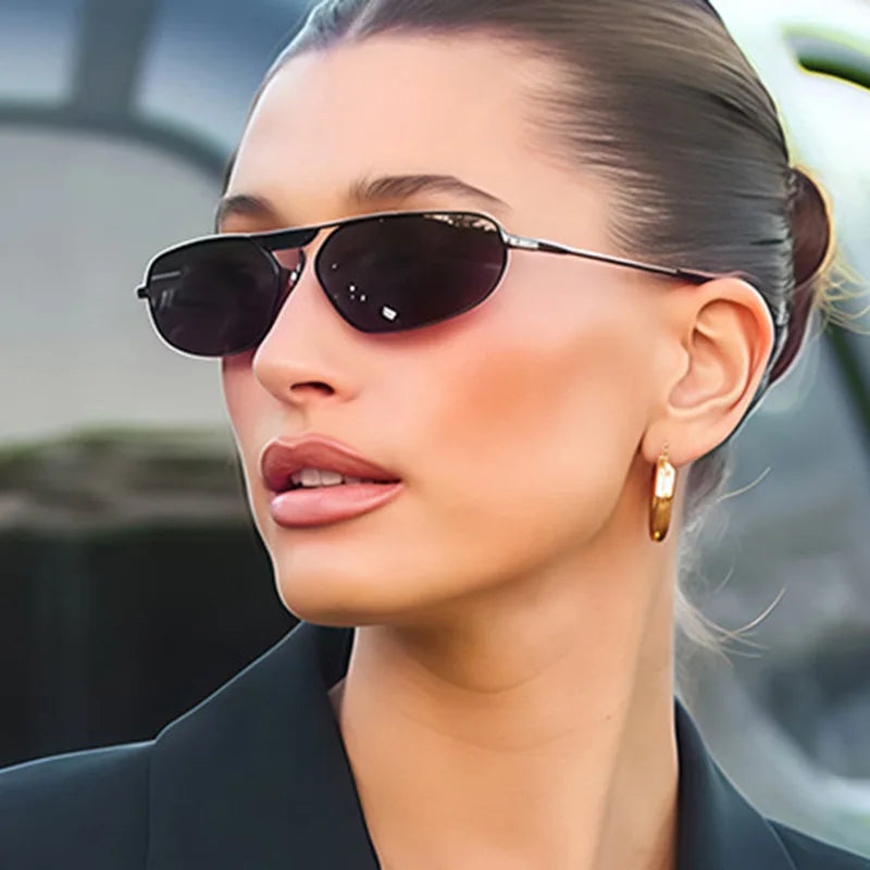 JNPCXI NewRetro Metal Cat Eye Women Sunglasses Fashion Brand Designer Irregular Polygon Men Punk Shades UV400 Sun Glasses