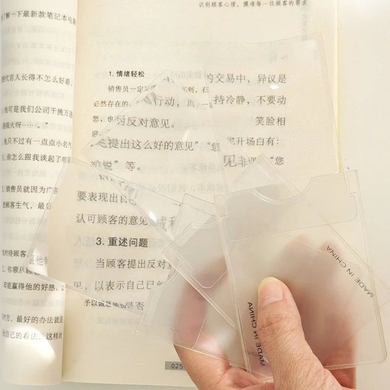 5/10PCS 3X Magnification Magnifier Credit Card Magnifier Fresnel LENS Pocket Credit Card Size Transparent Magnifying Glass