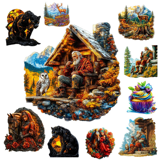 Humans Nature And Animals Wooden Jigsaw Puzzle Romantic Style Wooden Decor Christmas and Halloween Gift Toy for Teen and Kid