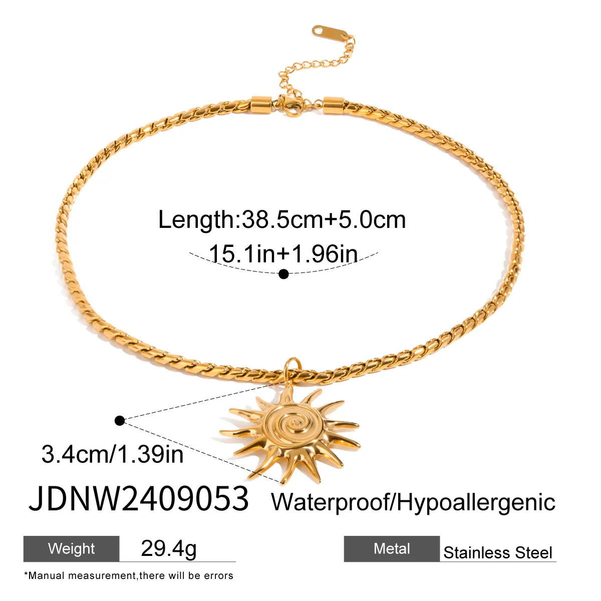 Uworld Ocean Beach Threaded Spiral Sunflower Pendant Necklace Shell Necklace Stackable Necklace Women's Accessories Party Gift