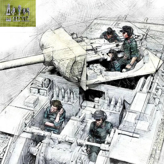 1:35 Cast Resin Model Tank Armor Soldier 5-person Set Model Assembly Kit Unpainted