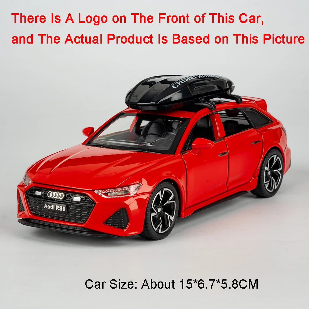 1:32 RS6 Santana Wagon Models Toys Diecast Alloy Car Doors Opened Sound Light Pull Back Miniature Vehices for Kids Festival Gift