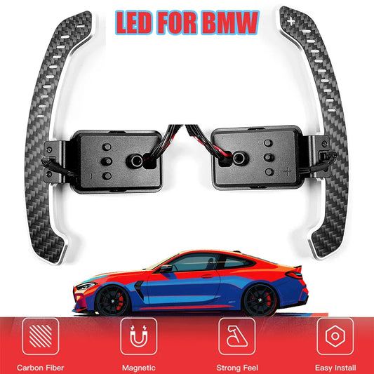 NEW Aluminum Alloy LED Magnetic Paddle Shifters For BMW F20 F30 F32 F34 F36 F80 G42 F30 F31 F34 F35 G80 F30