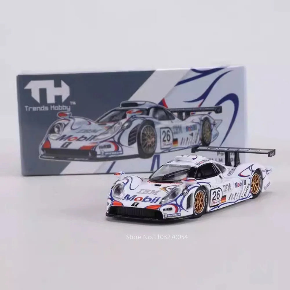 1:64 Porsche 911 GT1 LM 1998 Cayenne Turbo GT Miniature Toys Diecast Alloy Model Car Rubber Tire Children's Interactive Toy Gift