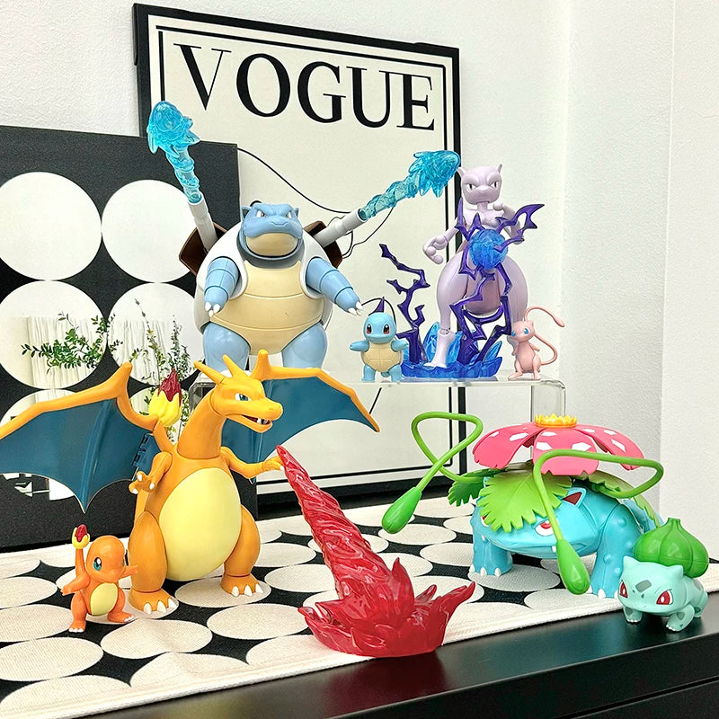 Let's Go! Pokemon Toys Pikachu Charmander Bulbasaur Squirtle Mew Building Blocks