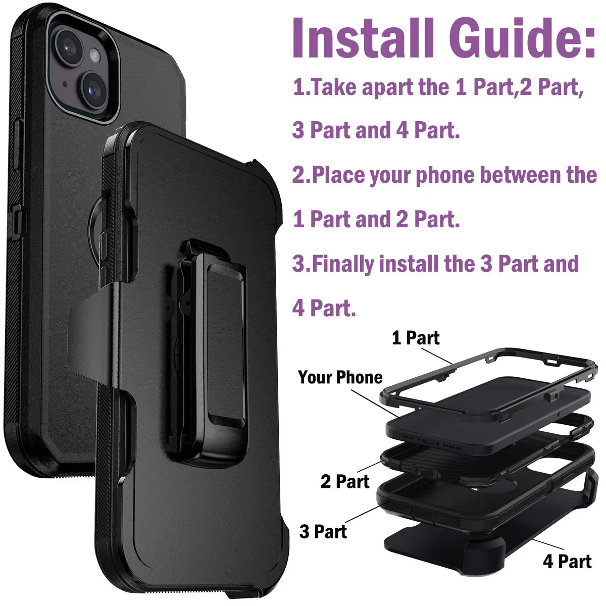 iPhone13/13 Pro/13Pro Max Shockproof Phone Case Heavy Duty Soft Protective Cover