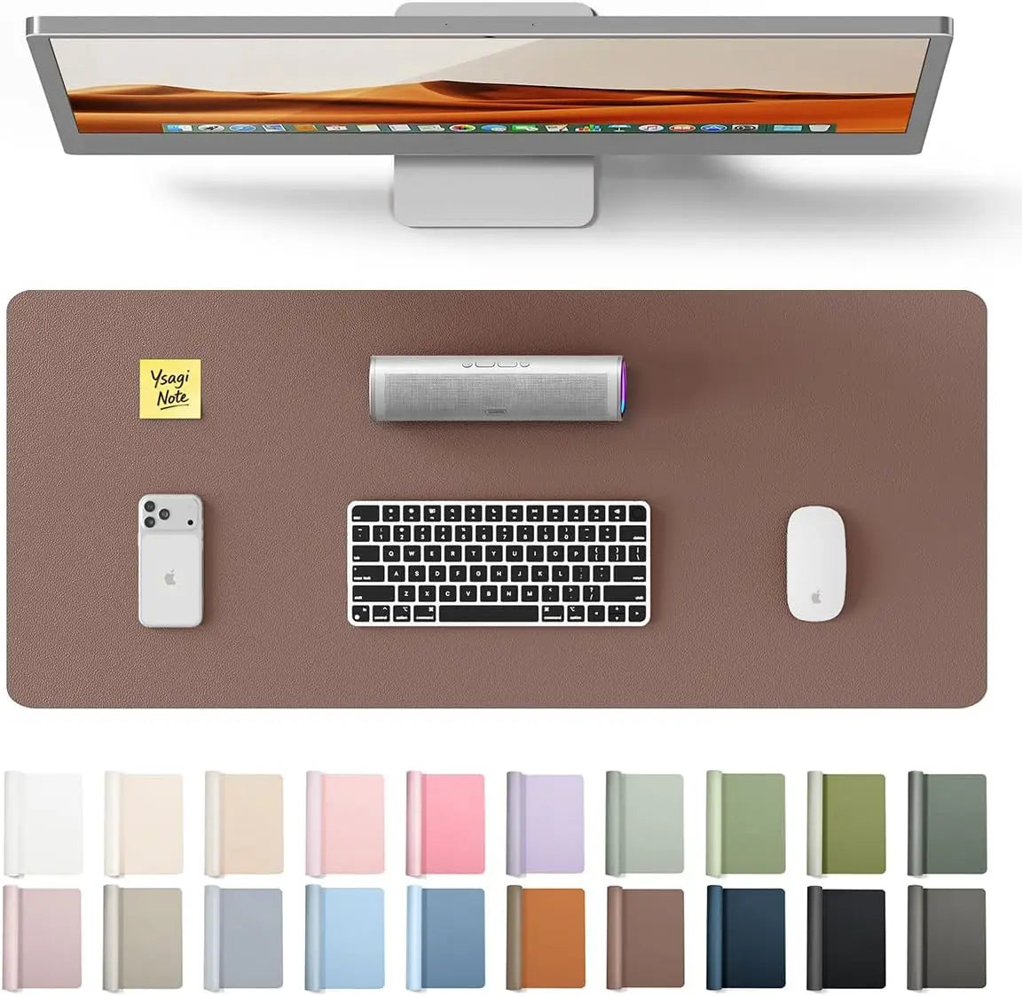 Leather Office Desk Pad Protector,Large Mouse Pad,Non-Slip,PU Leather,Laptop Desk Blotter,Waterproof Writing Pad for Office/Home