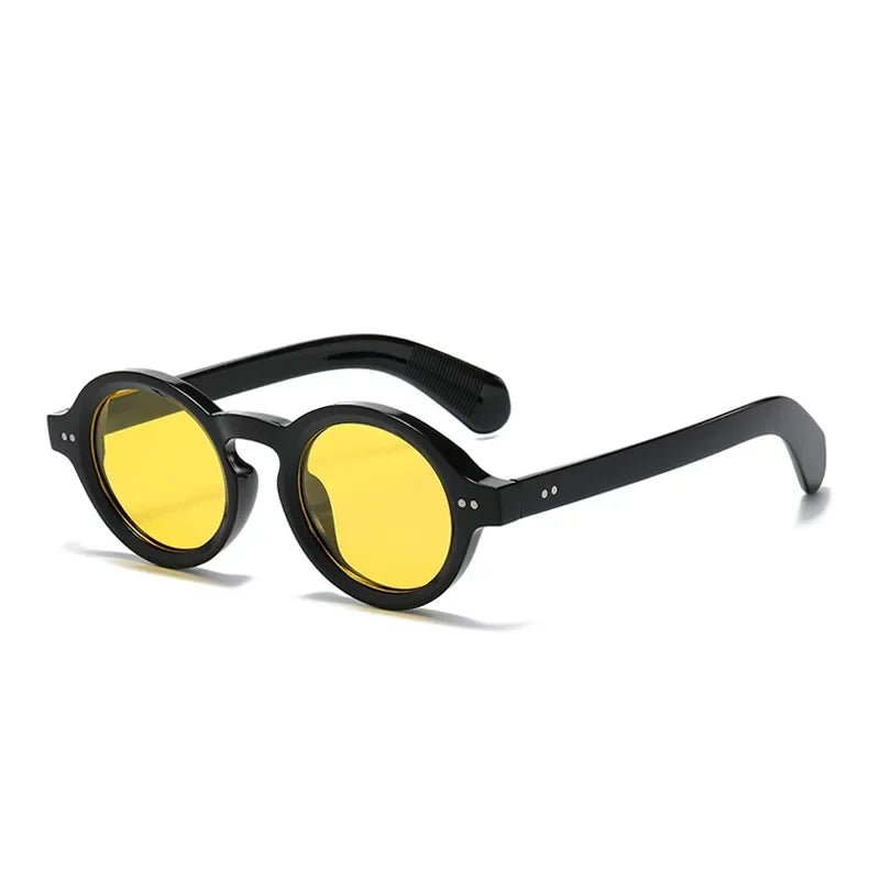 JNPCXI Retro Round Women Sunglasses Fashion Rivets Decoration Men Punk Polarized Lens Shades UV400 Sun Glasses
