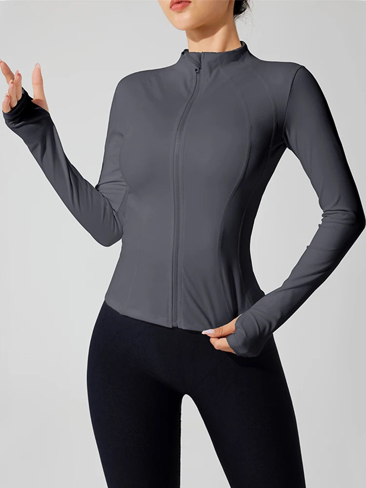 2024 Full Zipper Windproof Winter Outdoor Gym Fitness Coats Women's Jackets