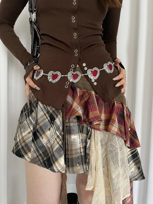 Retro Bohemian Style Heart Belt For Women With Skirt Design Sense Ethnic Style Leather Belt For Jeans
