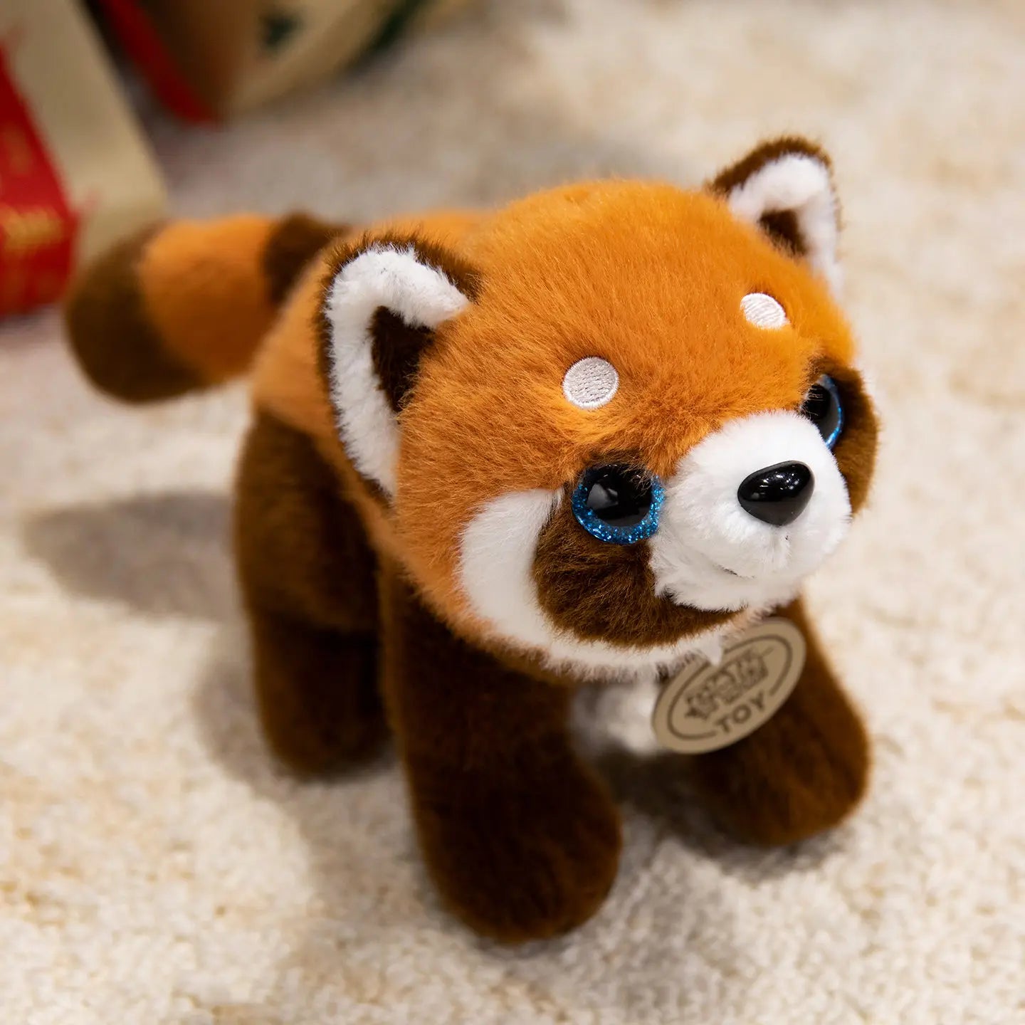 Cute High Quality Standing Animals Red Panda Raccoon Soft Plush Dolls Stuffed Realistic  Tiger Plushie  Birthday  Christmas Gift
