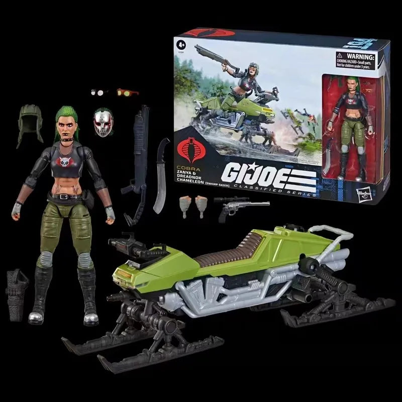 Original Hasbro G.I. Joe Classified Series 194 Zanya and Dreadnok Chameleon (Swamp Skier) Action Toy Figure Model Ornaments