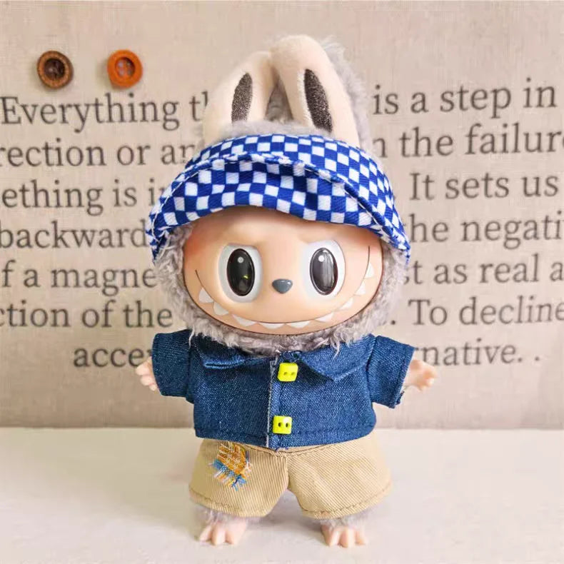 Labubu Clothes For 15-17CM I II III Labubu Outfits Mini Plush Cotton Idol Doll Universal Clothing  Party Accessories Gifts