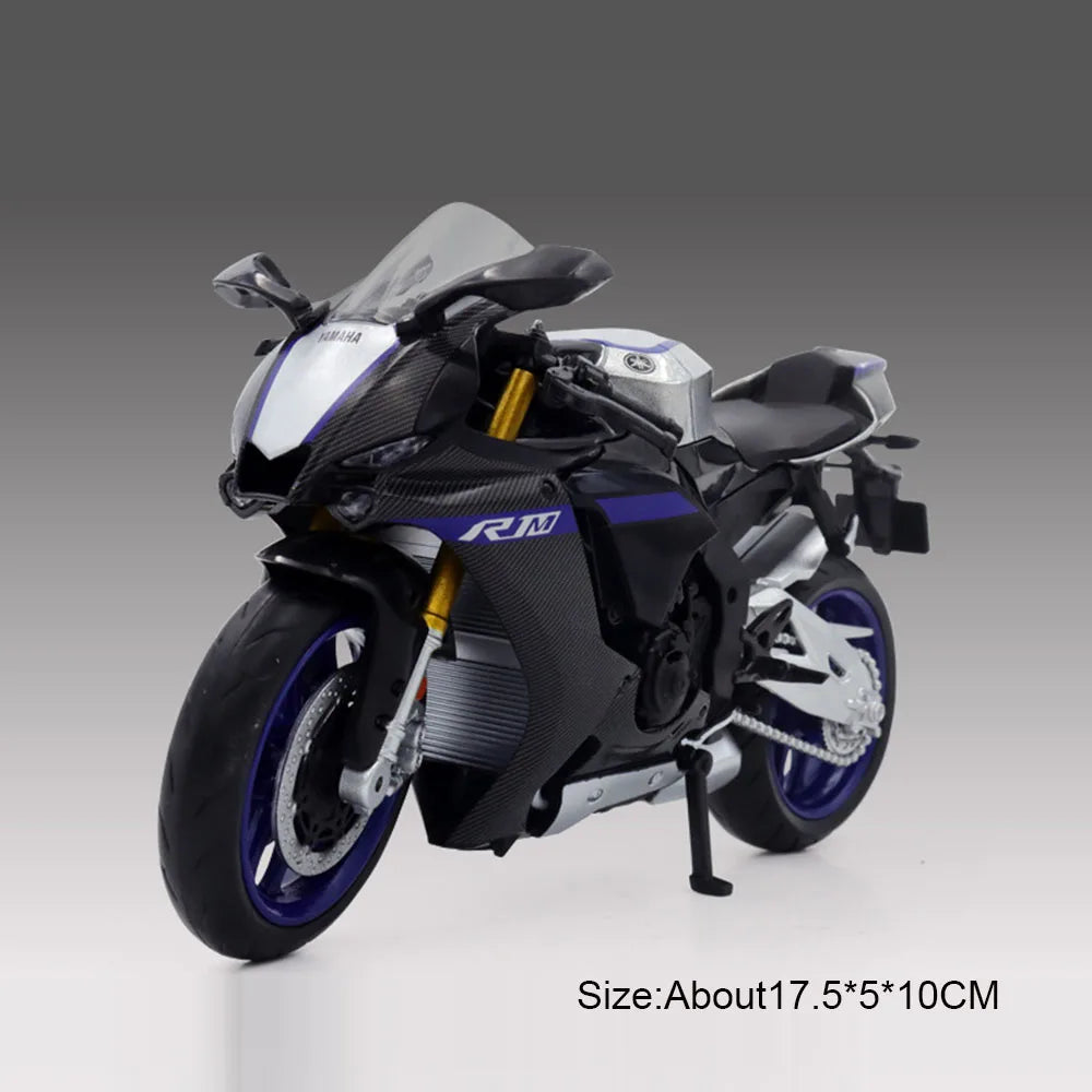 1:12 Scale Yamaha YZF-R1M Model Car Toy Racing Motorcycle Simulation Diecast Front Wheel Steering Toy Series Boy Gift Collection