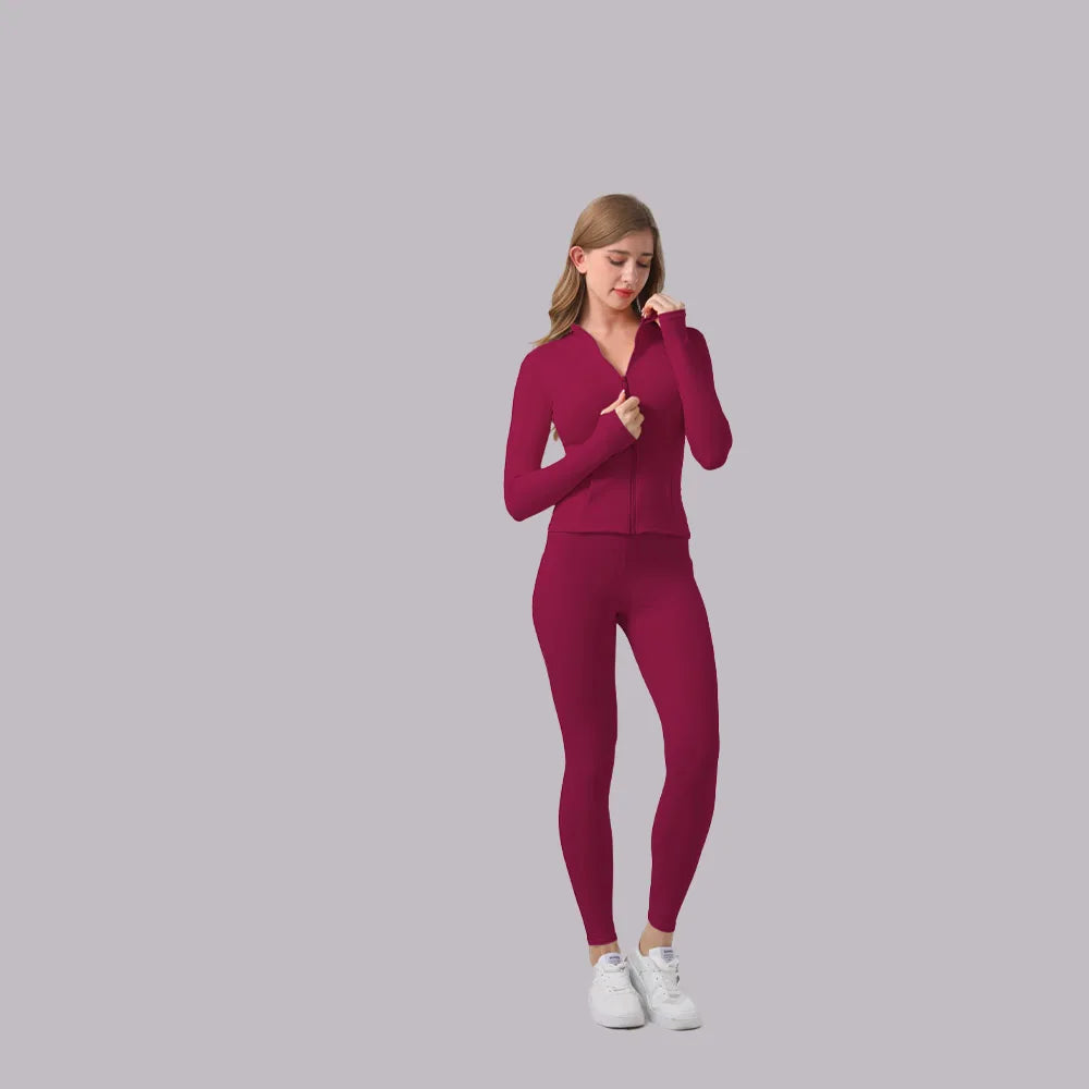 High-Elasticity Shaping Yoga Set for Women Running Fitness Sportswear: High-Waisted Tummy-Control Leggings + Form-Fitting Top