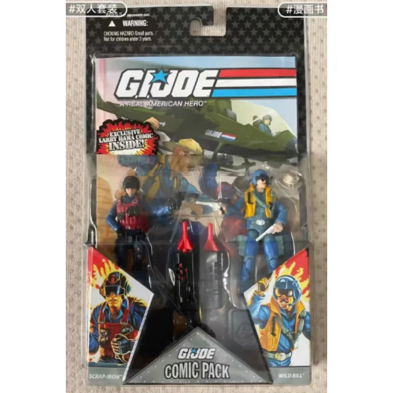 Original Hasbro G.I. Joe A REAL AMERICAN HERO COMIC PACK SCRAP IRON & WTLD BILL Anime Figure Toy Collection Model