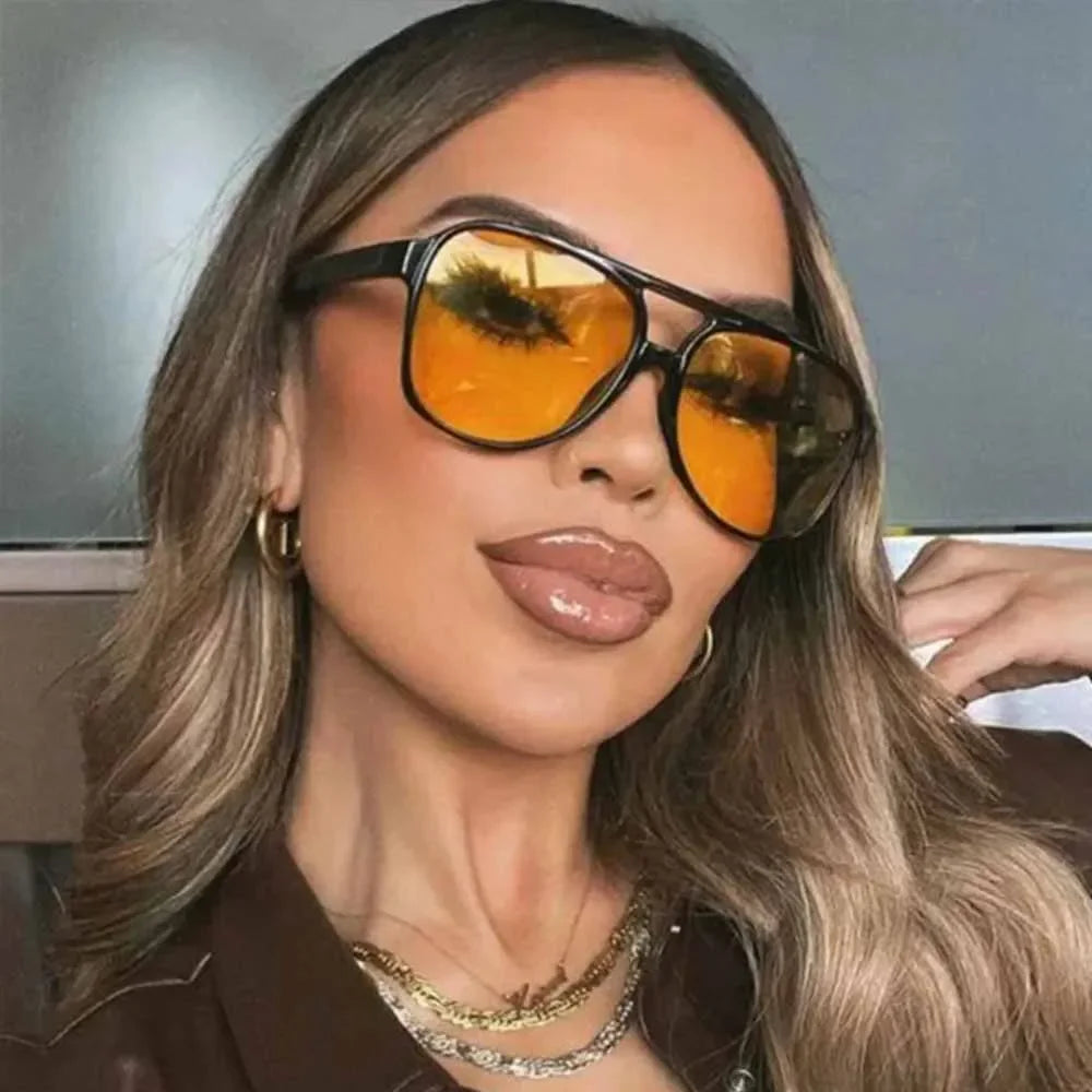 JNPCXI Double Bridge Classic Pilot Sunglasses Women Retro Vintage Sun Shades Glasses Unisex Driving Eyewear