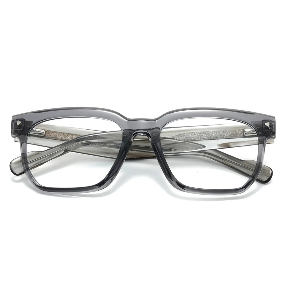 JNPCXI New Square Women Sunglasses Shades UV400 Fashion Clear Lens Frame Retro Rivet Men Sun Glasses